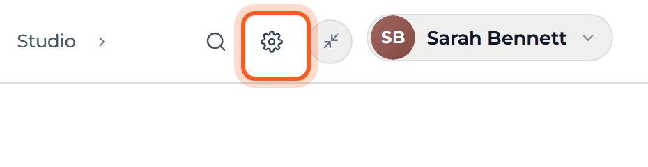 At the top right, press the gear for Settings.