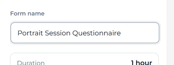 Press Settings and type a Form name you will recognise, then press Save form at the top right.