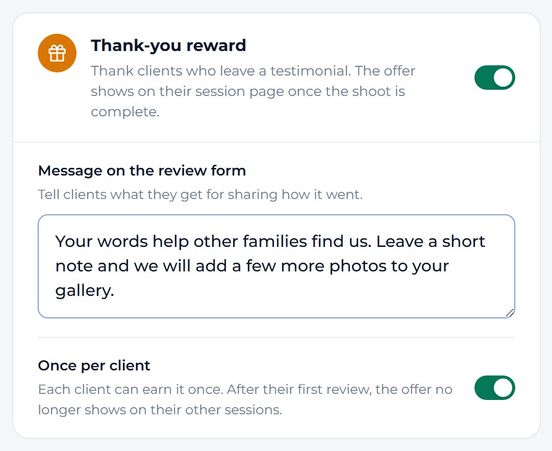 Write your own words under Message on the review form, or leave it empty to use Mankai's.