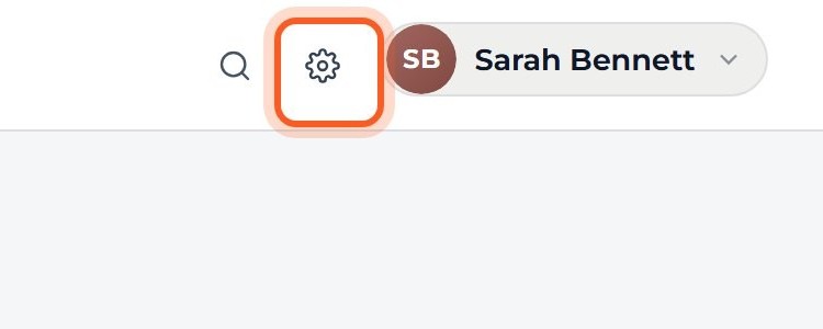Press the gear icon in the top bar to open Settings.