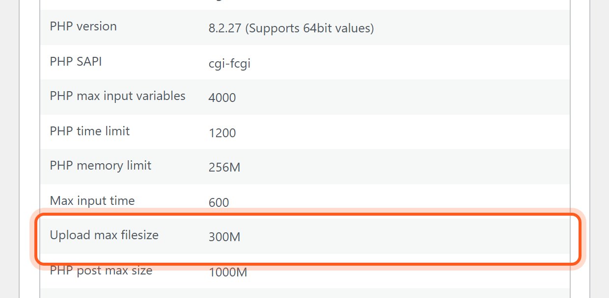 A few rows lower, find Upload max filesize. It should say 64M or more.