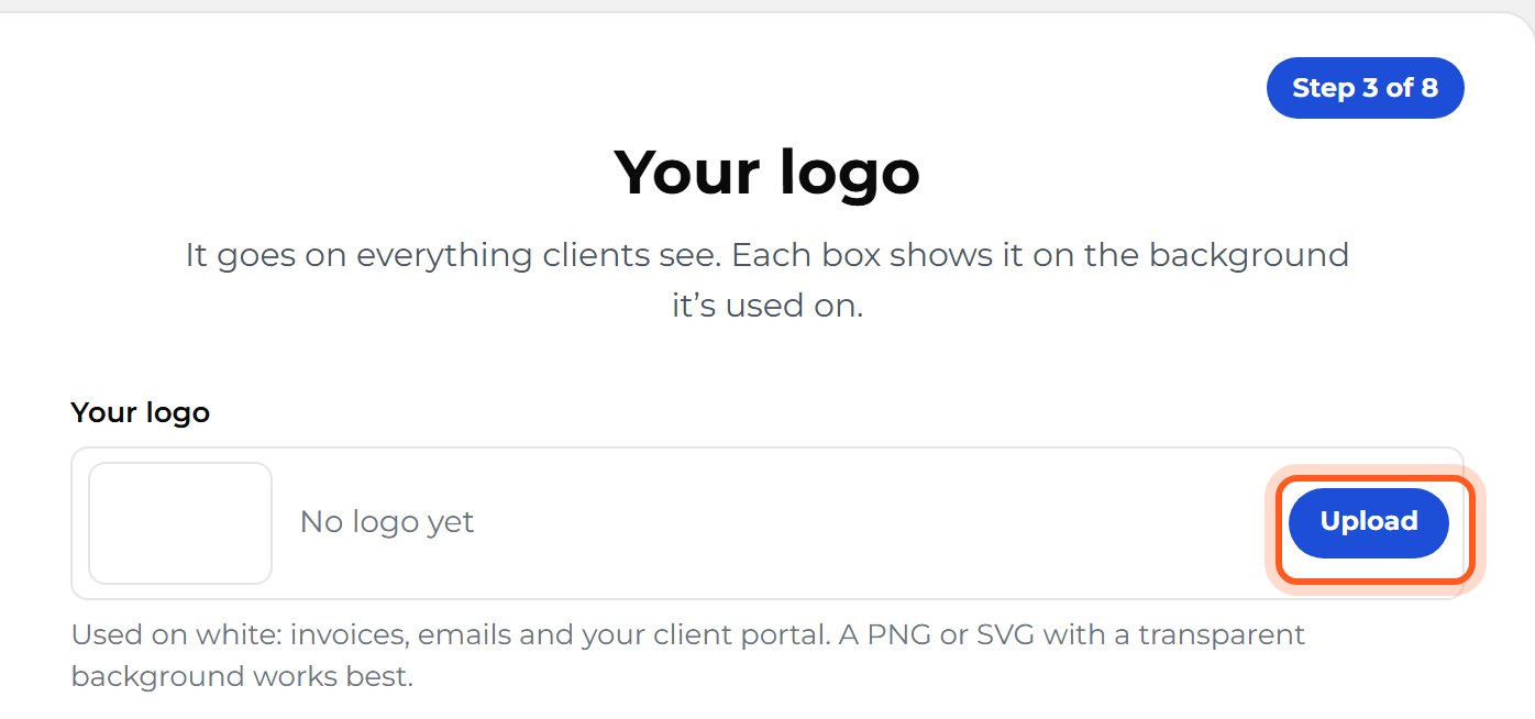 Press Upload beside Your logo.